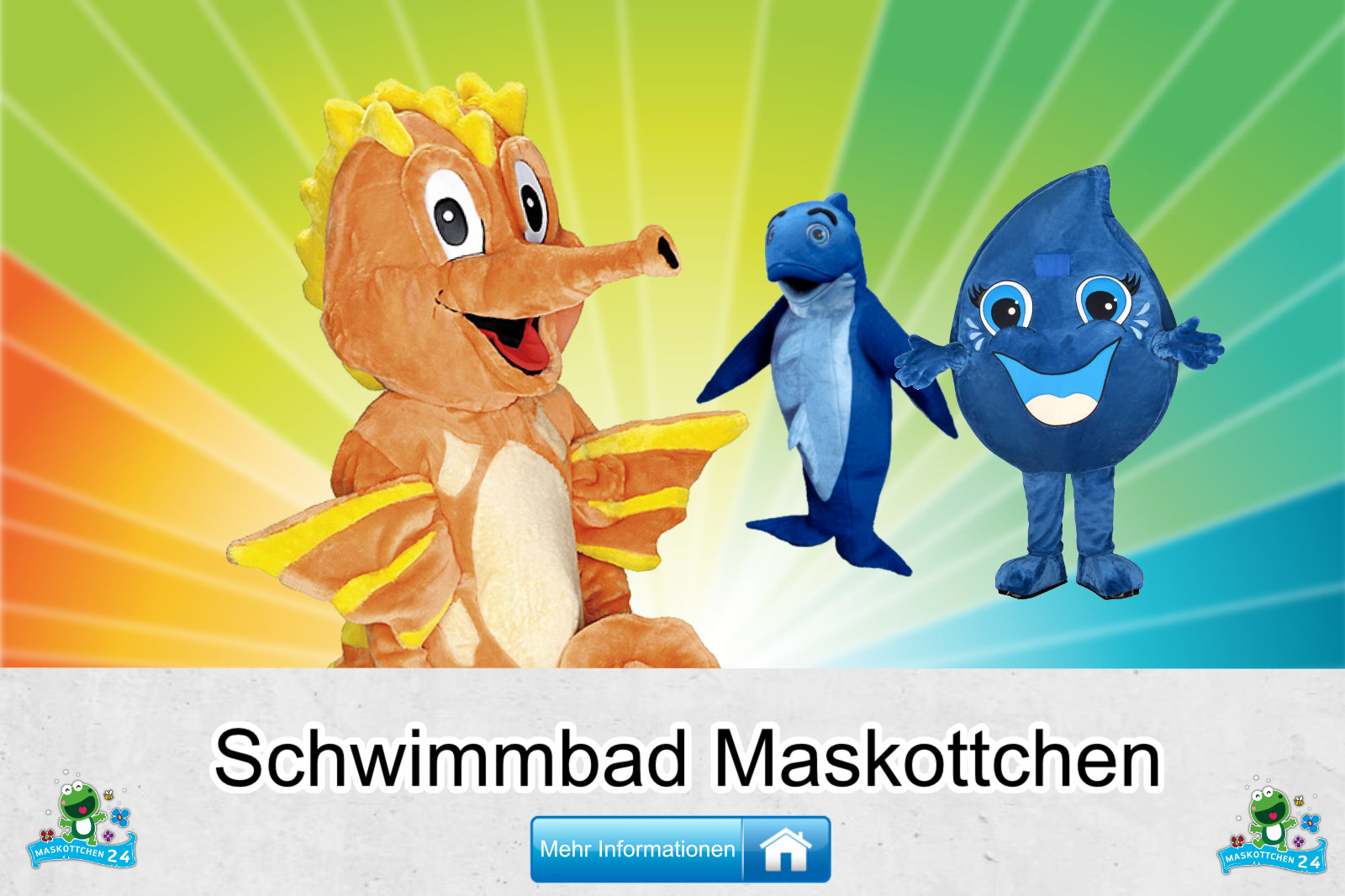 Schwimmbad Kostüme Maskottchen Herstellung Firma günstig kaufen