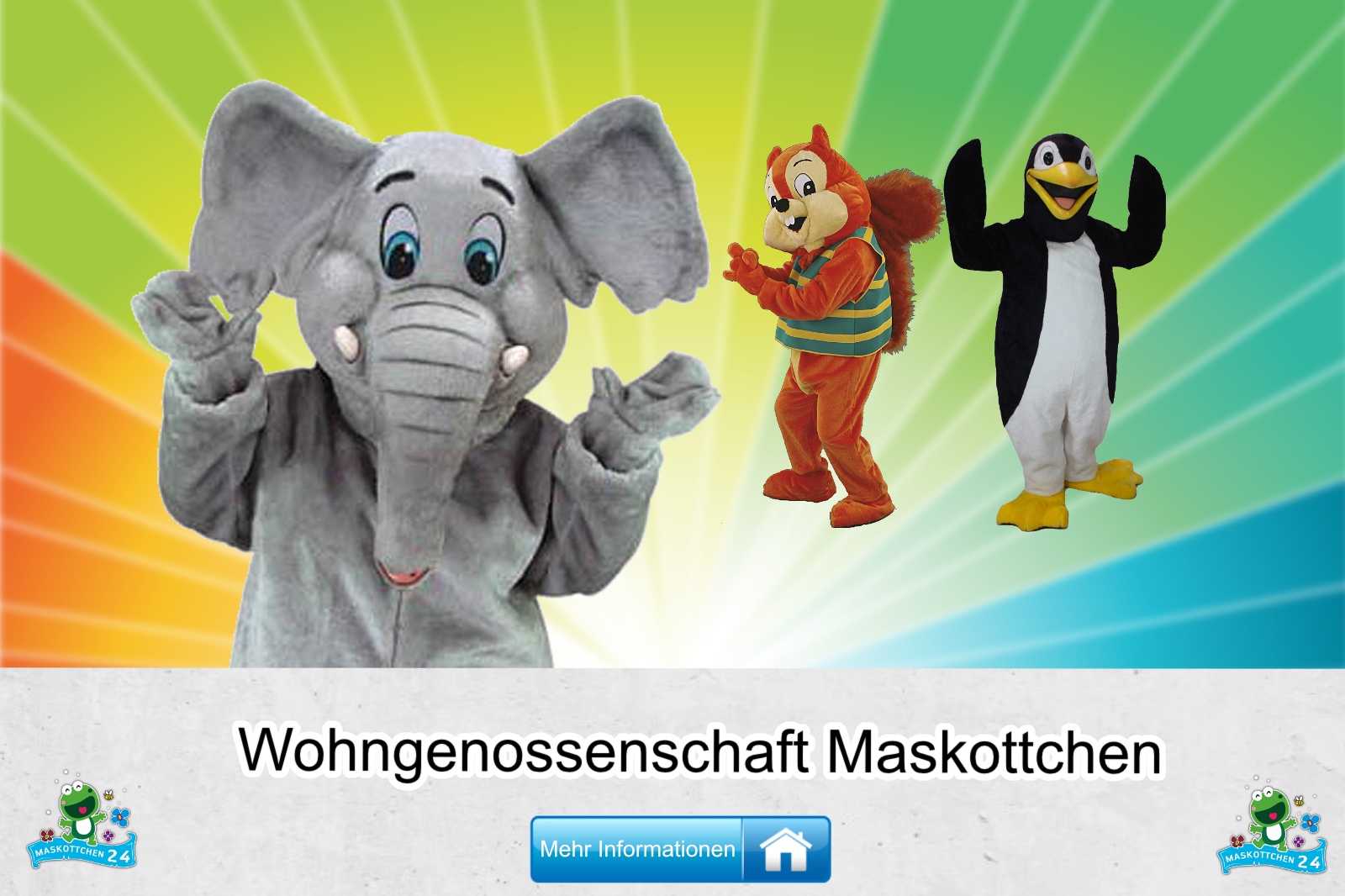 Wohngenossenschaft Kostüme Maskottchen Karneval Produktion Firma Bau Restaurant